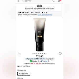 Oribe Gold Lust Transformative Masque - Elegant Black and Gold